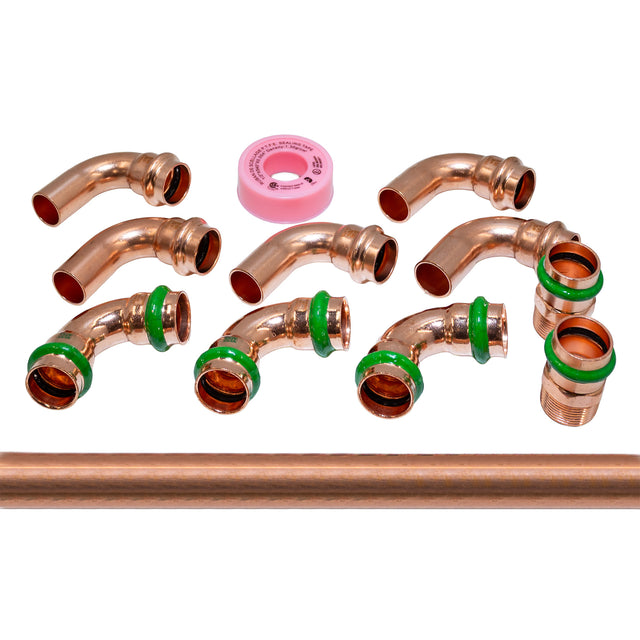 3/4" Copper PRESS Fittings kit for Viessmann Condensing Gas Boiler