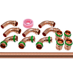 1" Copper PRESS Fittings kit for Viessmann Condensing Gas Boiler