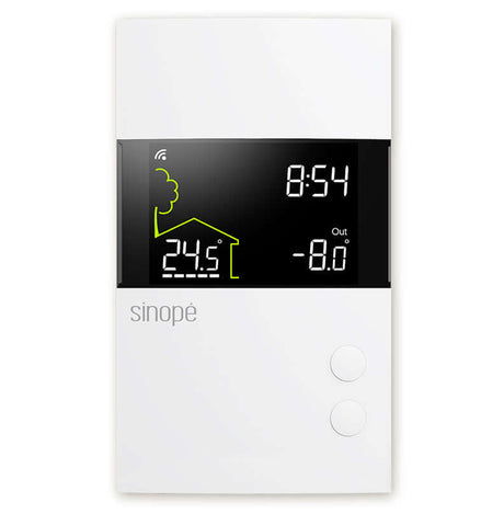 Sinope TH1400WF WiFi 24V low voltage smart thermostat for water and glycol hydronic radiant floor heating system