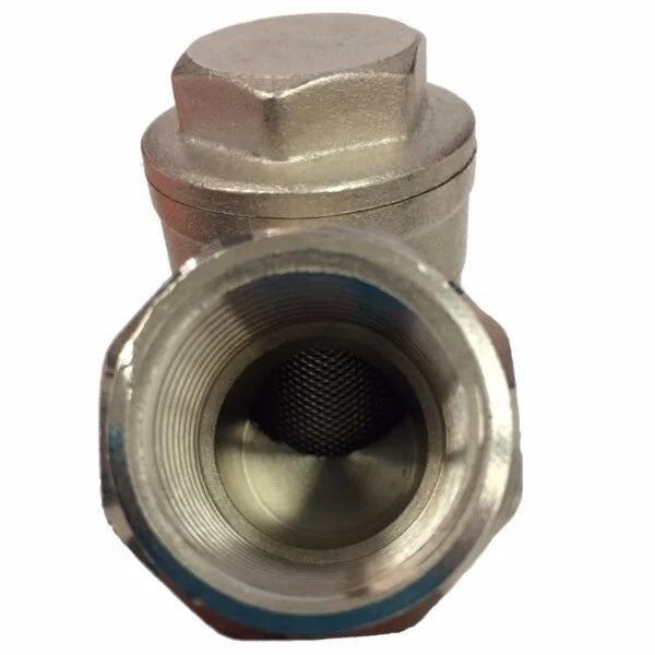 3/4” Brass Y-Strainer With Plug Valve Connector Fitting - top front view