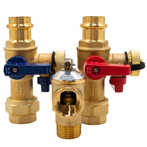 Calefactio TK075P 3/4" Press Tankless water heater 150 psi valves kit - front