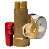 Calefactio HGSV34 potable water service valve with pressure gauge - right