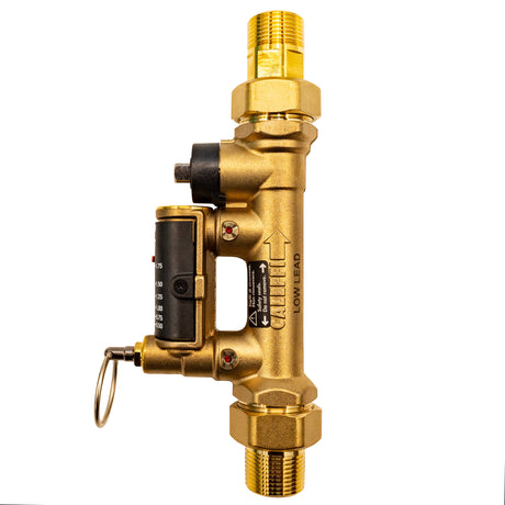 Caleffi 132550AFC 3/4" MNPT Quicksetter+ balancing valve with flowmeter and check valve - right