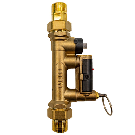 Caleffi 132550AFC 3/4" MNPT Quicksetter+ balancing valve with flowmeter and check valve - left