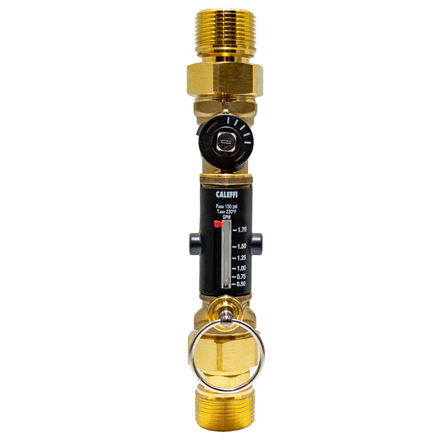Caleffi 132630AFC 1" MNPT Quicksetter+ balancing valve with flowmeter and check valve - front