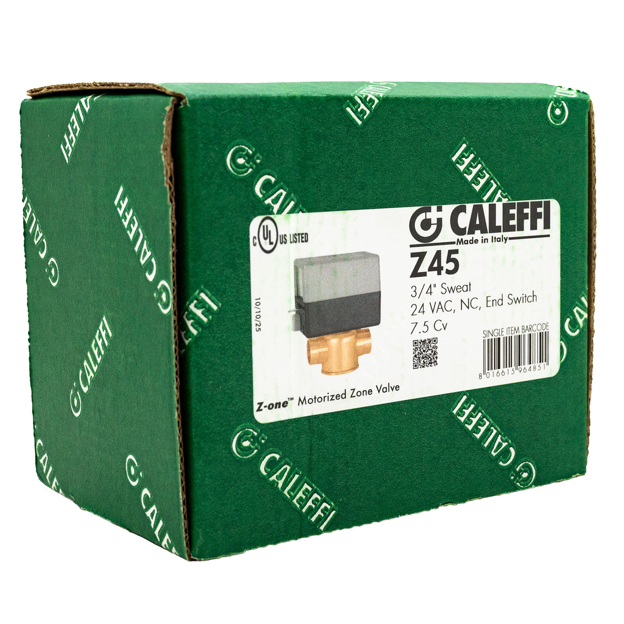 Valve de zone 2 voies, 3/4" soudé, 24VAC, avec actuateur normalement fermé