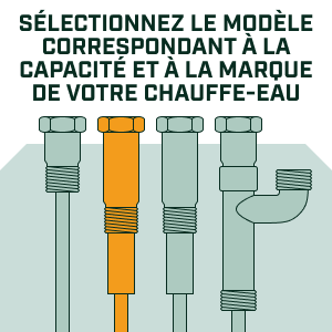 Choisir le bon modèle d'anode Corro-Protec selon la capacité de son chauffe-eau