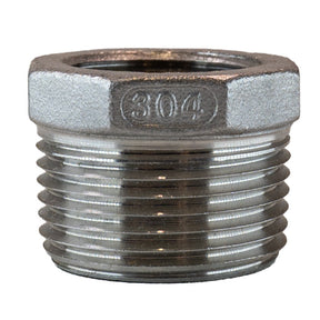 1" inch MNPT x 3/4" inch FNPT Stainless Steel bushing reducer - front