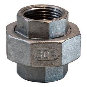 3/4" FNPT Stainless Steel 304 union inside thread front view