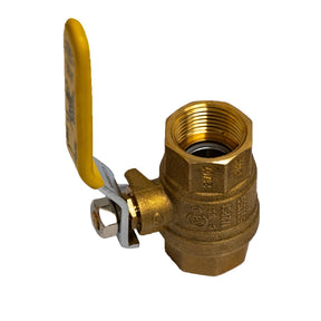 3/4" FNPT X 3/4" FNPT brass ball valve -top view