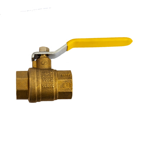 3/4" FNPT X 3/4" FNPT brass ball valve - left side view