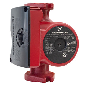 Grundfos 15-58 FRC Circulator Pump for hydronic radiant floor - side