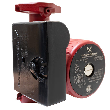 Grundfos 95906636 UPS43-100F circulator pump - back 3/4