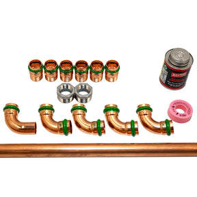 1 1/4'' CopperPress fittings kit for system with one pump