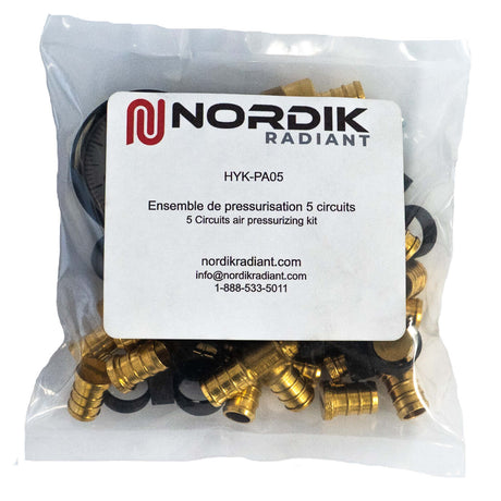 Nordik Radiant Floor heating PEX 5 loops pressurizing kit