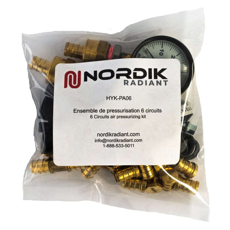 Nordik Radiant Floor heating PEX 6 loops pressurizing kit