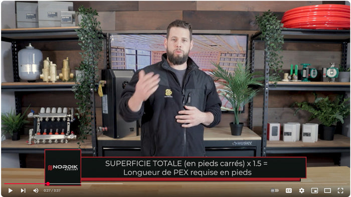 Plancher chauffant radiant - comment calculer la longueur de PEX requise