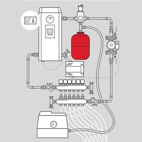 Schema of glycol and water  hydronic radiant floor component required - Expansion tank