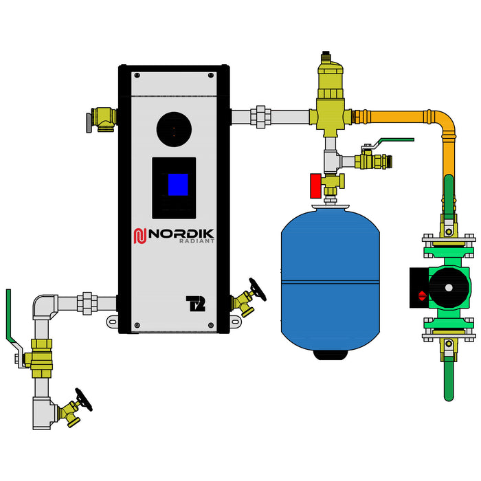 1 loop hydronic radiant floor Nordik Radiant DIY kit with Thermo 2000 electric boiler