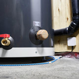 Sinope AC4200c-02 water detection cable installed on the floor around a water heater