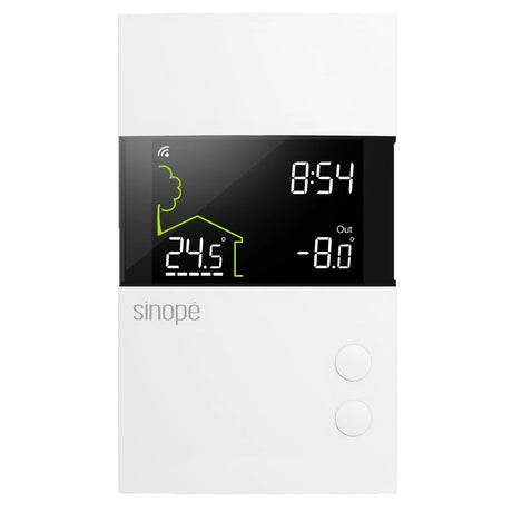 Sinope TH1310ZB  and TH1310WF 120V/240V smart radiant floor thermostat 3/4 front view