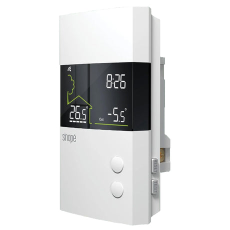 Sinope TH1310ZB and TH1310WF 120V/240V smart radiant floor thermostat 3/4 side view