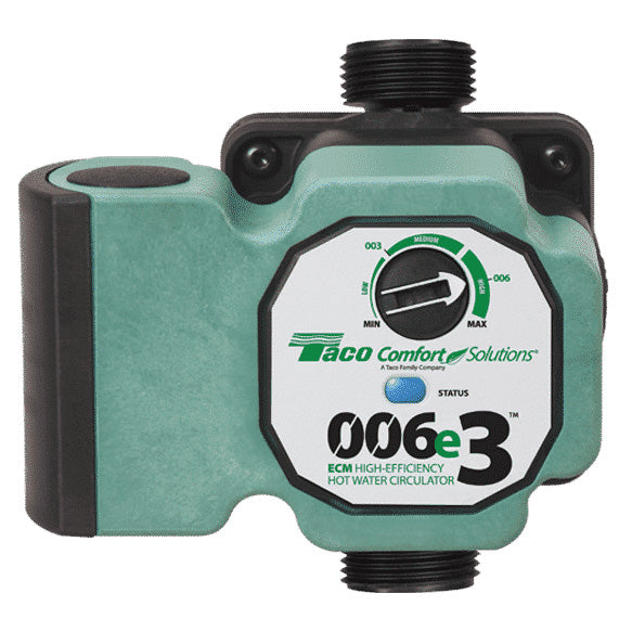 Taco 006e3 potable hot-water recirculation circulator pump - front