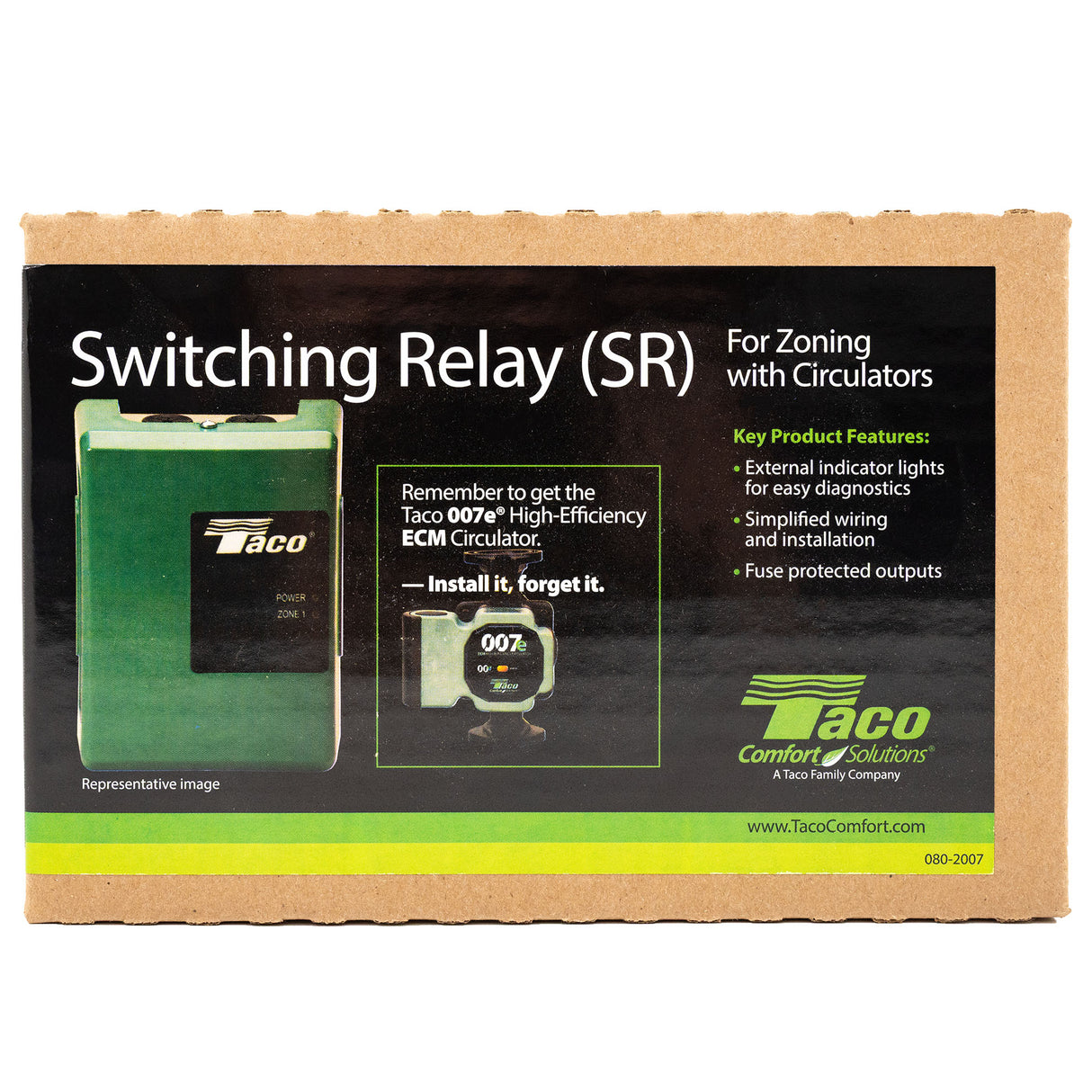 Taco SR501-4 - Hydronic Radiant Floor 1 Zone Switching Relay - box