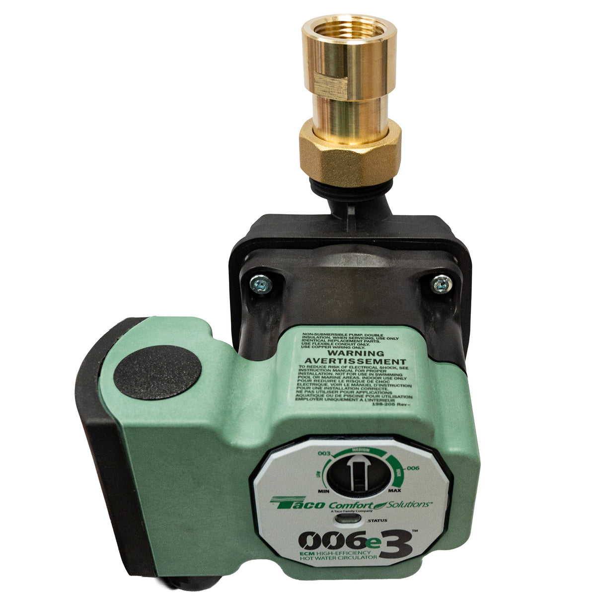 Taco UFS-075T fitting kit for 006 potable water recirculation pump - top of the circulator