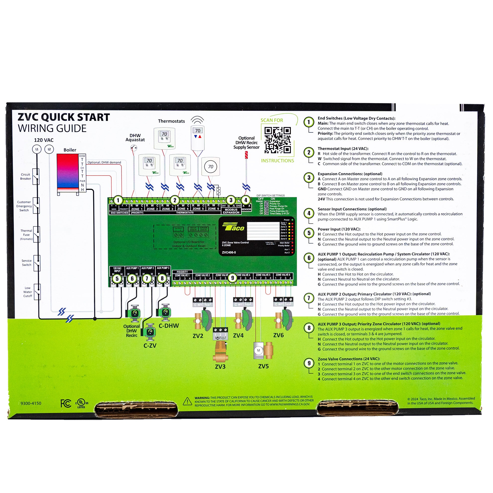 ZVC406-5 - Taco 6 Zones Valve Control. – Nordik Radiant