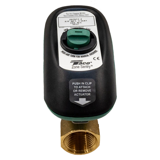 Taco Z075T2-3 3/4'' NPT 2-Way Sentry Zone Valve - Front