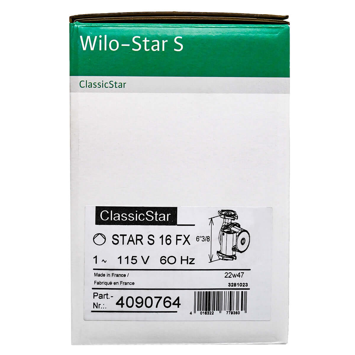 Wilo Star S 16 FX 3-Speed 90 degrees rotated flanges Cast Iron Star Series Circulator for hydronic radiant floor - box
