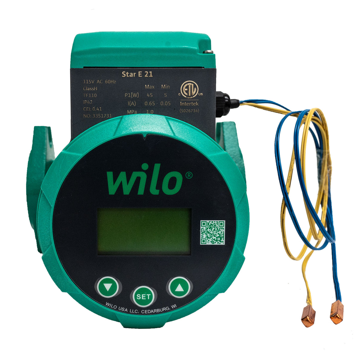 Wilo E 21 Variable Speed Radiant Floor Circulator Front View