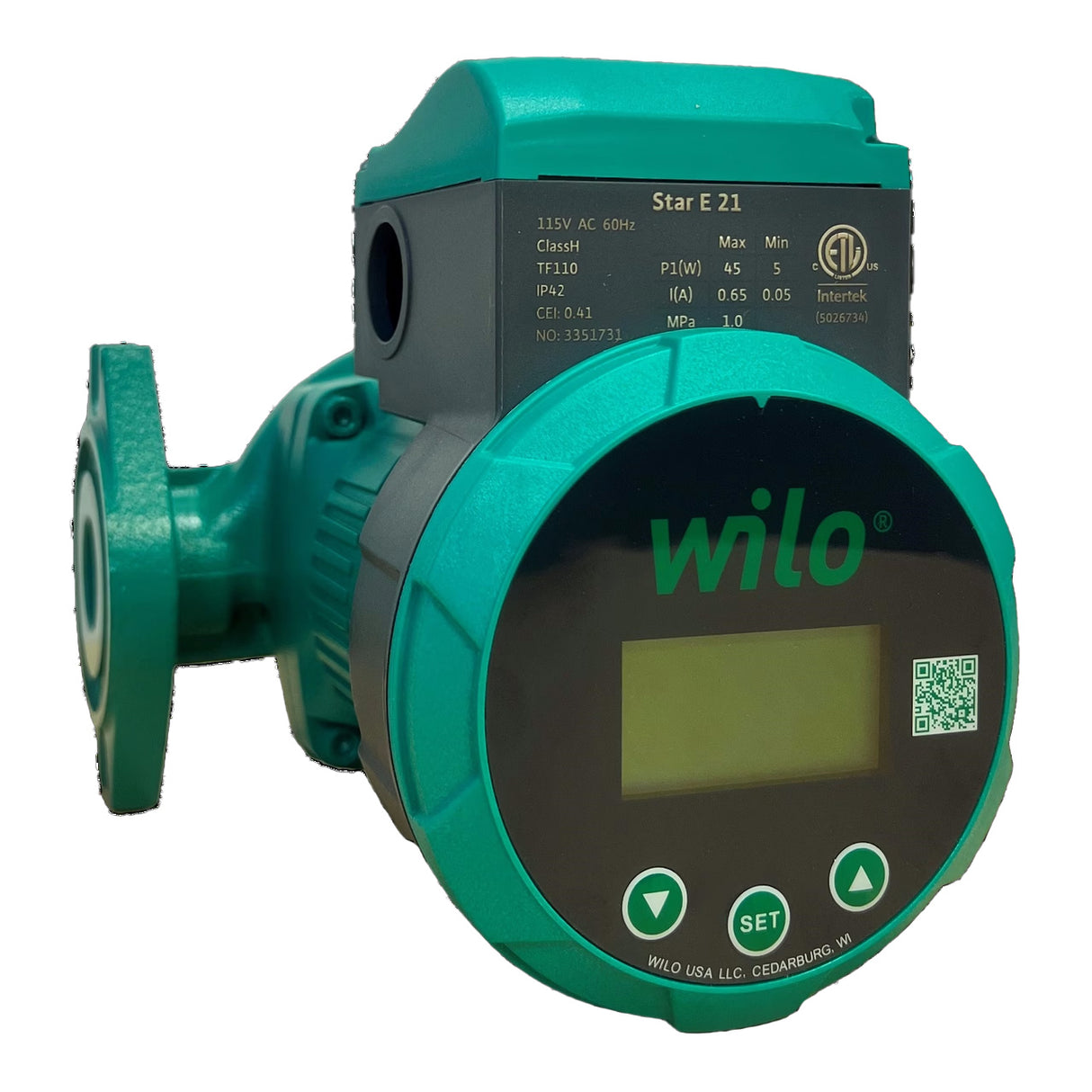 Wilo Star E 21 Wet Rotor Variable Speed Radiant Floor Circulator - front view