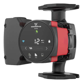 Grundfos ALPHA 15-58F 92603115, 115V, circulator pump for in-floor hydronic radiant floor heating system - side left